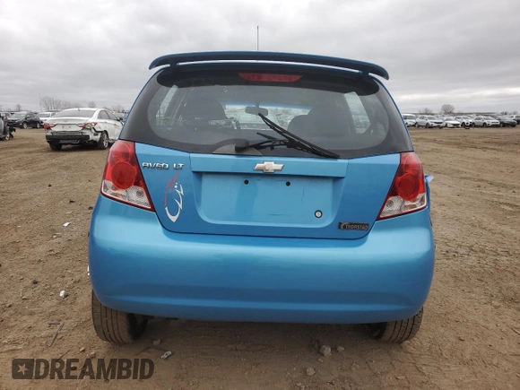2006 Chevrolet Aveo LT with VIN KL1TG666X6B645735, listed as a Copart auction lot 51172155 with 140,489 mi miles and Salvage title. Bid and sale history available at DreamBid. Image 6.