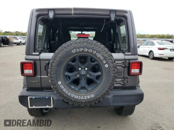 2022 Jeep Wrangler Unlimited Willys with VIN 1C4HJXDM6NW135462, listed as a Copart auction lot 53467564 with 22,028 mi miles and Non Repairable. Bid and sale history available at DreamBid. Image 6.