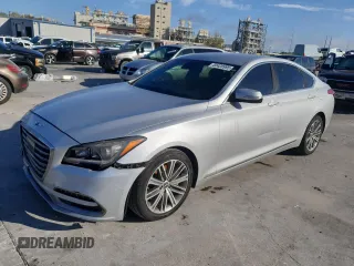 2018 Genesis G80 3.8L with VIN KMHGN4JE0JU231231, listed as a Copart auction lot 50428995 with 106,325 mi miles and Salvage Title. Bid and sale history available at carsss.com. Image 1.
