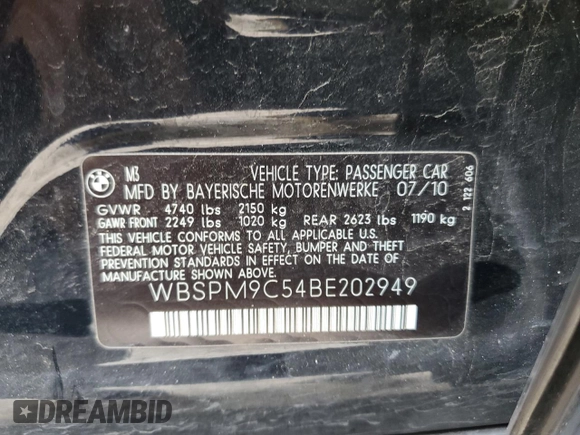 2011 BMW M3 z VIN WBSPM9C54BE202949, wystawiony jako Copart lot #45287265 z przebiegiem 78 524 mil mil oraz Szkody całkowita. Historia ofert i sprzedaży dostępna na DreamBid. Obrazek 12.