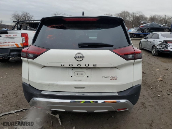 2022 Nissan Rogue Platinum with VIN JN8BT3DD7NW274853, listed as a Copart auction lot 85518594 with 16,371 mi miles and Salvage Title. Bid and sale history available at carsss.com. Image 6.