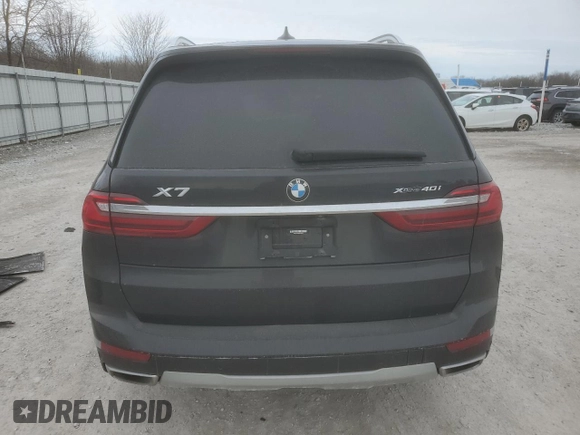 2022 BMW X7 xDrive40i with VIN 5UXCW2C06N9L50284, listed as a Copart auction lot 46737505 with 0 mi miles and Salvage Title. Bid and sale history available at carsss.com. Image 6.