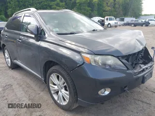 2010 Lexus RX 450h with VIN JTJBC1BA1A2407503, listed as a IAAI auction lot 42350836 with 203,687 mi miles and . Bid and sale history available at DreamBid. Image 1.