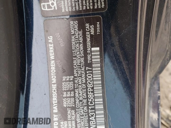 2015 BMW 4 Series 428i xDrive with VIN WBA3T1C58FP820017, listed as a Copart auction lot 79041004 with 96,255 mi miles and Salvage Title. Bid and sale history available at carsss.com. Image 13.