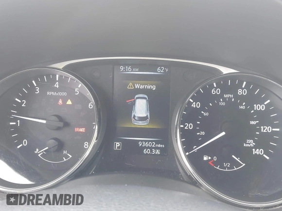 2016 Nissan Rogue S with VIN KNMAT2MT6GP663229, listed as a IAAI auction lot 42095705 with 93,602 mi miles. Bid and sale history available at carsss.com. Image 7.