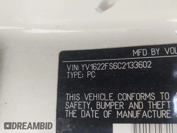 2012 Volvo S60 T5 с VIN YV1622FS6C2133602, выставлен на аукционе IAAI как лот 41041674 с пробегом 189 681 миль миль и . История ставок и продаж доступна на DreamBid. Изображение 9.