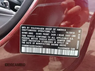 2014 Volkswagen Passat SE с VIN 1VWBN7A32EC043821, выставлен на аукционе IAAI как лот 42047327 с пробегом 104 403 миль миль и . История ставок и продаж доступна на DreamBid. Изображение 9.
