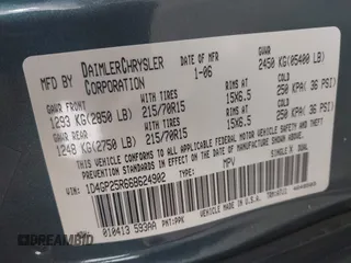 2006 Dodge Caravan SE with VIN 1D4GP25R66B624902, listed as a IAAI auction lot 41851194 with 142,923 mi miles and . Bid and sale history available at carsss.com. Image 9.