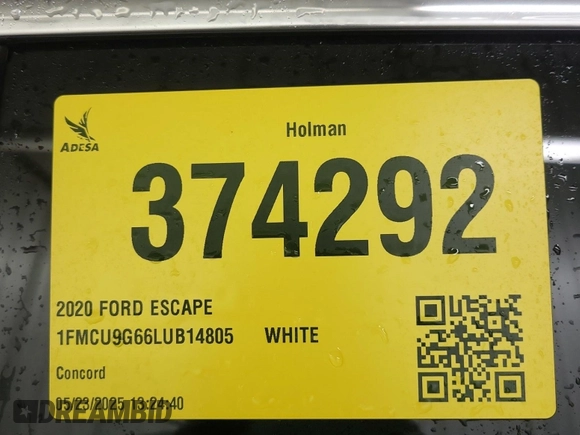 2020 Ford Escape SE z VIN 1FMCU9G66LUB14805, wystawiony jako IAAI lot #42388285 z przebiegiem 50 819 mil mil oraz . Historia ofert i sprzedaży dostępna na DreamBid. Obrazek 32.