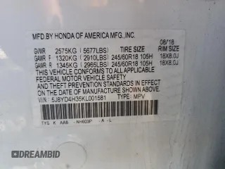 2019 Acura MDX with VIN 5J8YD4H35KL001581, listed as a Copart auction lot 64880722 with 68,660 mi miles. Bid and sale history available at carsss.com. Image 10.