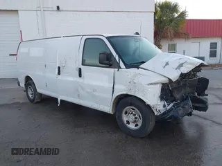 2018 Chevrolet Express Cargo Van with VIN 1GCZGHFG5J1338222, listed as a IAAI auction lot 42055230 with 160,882 mi miles. Bid and sale history available at carsss.com. Image 1.