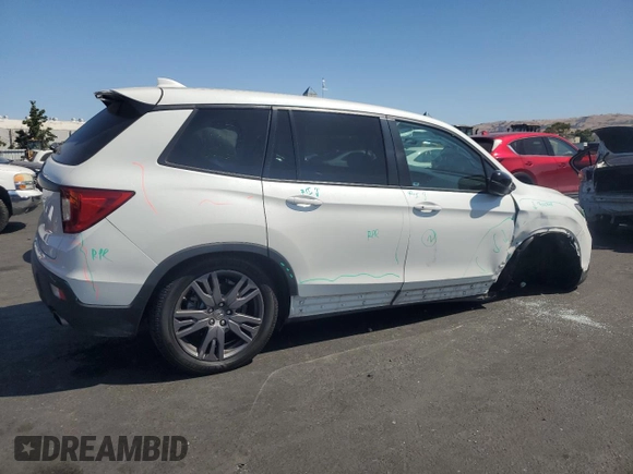 2021 Honda Passport EX-L with VIN 5FNYF7H53MB003024, listed as a Copart auction lot 62946985 with 41,151 mi miles and Salvage title. Bid and sale history available at DreamBid. Image 3.