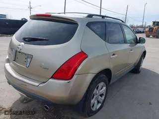 2006 Nissan Murano SL with VIN JN8AZ08W46W542957, listed as a IAAI auction lot 41858906 with 59,275 mi miles. Bid and sale history available at carsss.com. Image 4.