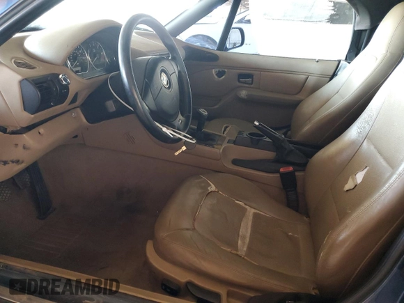 2000 BMW Z3 2.5 with VIN 4USCH9347YLF88222, listed as a Copart auction lot 59898395 with 125,123 mi miles and Clean title. Bid and sale history available at DreamBid. Image 7.