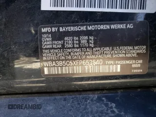 2015 BMW 3 Series 328i xDrive with VIN WBA3B5C5XFP653640, listed as a Copart auction lot 48363945 with 0 mi miles and Salvage Title. Bid and sale history available at carsss.com. Image 12.