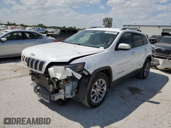 2019 Jeep Cherokee Latitude Plus with VIN 1C4PJLLB9KD226110, listed as a Copart auction lot 56486085 with 158,585 mi miles and Salvage title. Bid and sale history available at DreamBid. Image 1.