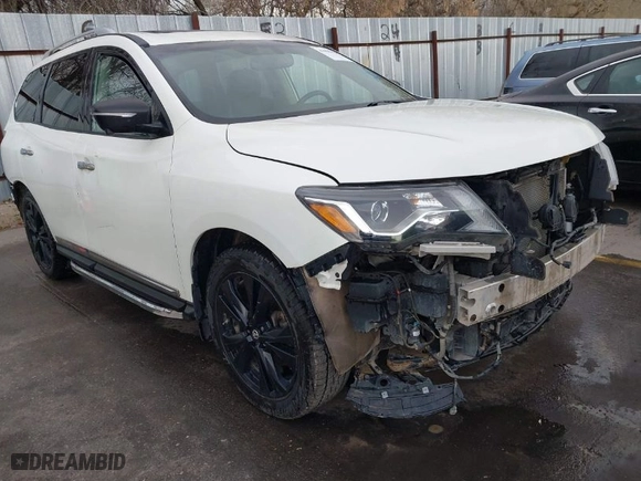2017 Nissan Pathfinder S with VIN 5N1DR2MM6HC660212, listed as a IAAI auction lot 41905628 with 123,669 mi miles. Bid and sale history available at carsss.com. Image 1.