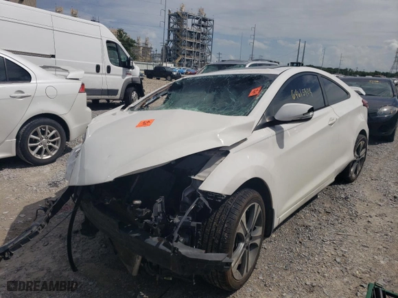 2014 Hyundai Elantra Coupe with VIN KMHDH6AH0EU028152, listed as a Copart auction lot 64615904 with 0 mi miles and Salvage Title. Bid and sale history available at carsss.com. Image 1.