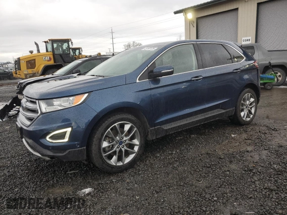 2017 Ford Edge Titanium with VIN 2FMPK4K93HBB38116, listed as a Copart auction lot 45160125 with 64,491 mi miles and Salvage Title. Bid and sale history available at carsss.com. Image 1.