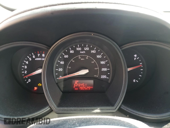 2013 Kia Rio LX with VIN KNADM4A30D6235780, listed as a Copart auction lot 49041725 with 190,529 mi miles and Clean Title. Bid and sale history available at carsss.com. Image 9.