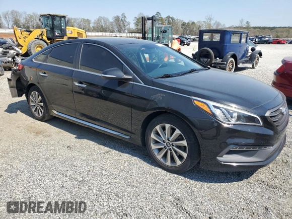 2016 Hyundai Sonata Sport with VIN 5NPE34AF3GH277018, listed as a Copart auction lot 50914175 with 126,334 mi miles and Salvage Title. Bid and sale history available at DreamBid. Image 4.