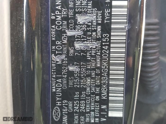 2019 Hyundai Kona Electric Limited with VIN KM8K33AG5KU024153, listed as a Copart auction lot 45091033 with 85,218 mi miles. Bid and sale history available at carsss.com. Image 12.