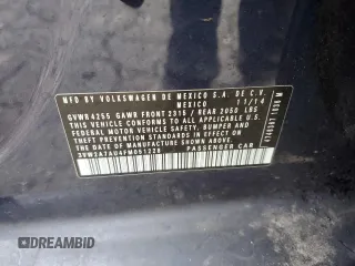 2015 Volkswagen Golf SE с VIN 3VW2A7AU4FM051228, выставлен на аукционе Copart как лот 57640765 с пробегом 86 130 миль миль и Списание • Salvage title. История ставок и продаж доступна на DreamBid. Изображение 12.