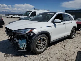 2019 Infiniti QX50 Essential with VIN 3PCAJ5M36KF132168, listed as a Copart auction lot 58441925 with 113,858 mi miles and Salvage title. Bid and sale history available at DreamBid. Image 1.