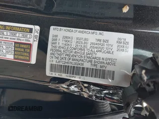 2019 Acura RDX w/A-Spec Pkg z VIN 5J8TC2H67KL002436, wystawiony jako IAAI lot #42582554 z przebiegiem Nie podano mil oraz . Historia ofert i sprzedaży dostępna na DreamBid. Obrazek 9.