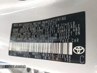 2024 Toyota Corolla LE с VIN 5YFB4MDE1RP116613, выставлен на аукционе IAAI как лот 40669055 с пробегом 7 237 миль миль и . История ставок и продаж доступна на DreamBid. Изображение 9.