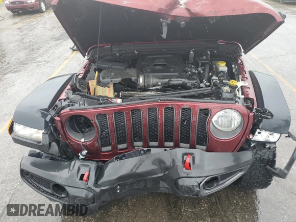 2021 Jeep Wrangler Unlimited Rubicon with VIN 1C4HJXFN1MW695586, listed as a Copart auction lot 59140415 with 47,059 mi miles and Salvage title. Bid and sale history available at DreamBid. Image 12.