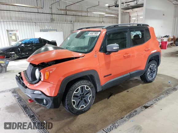 2015 Jeep Renegade Trailhawk with VIN ZACCJBCTXFPB80067, listed as a Copart auction lot 64927985 with Not provided miles and Salvage title. Bid and sale history available at DreamBid. Image 1.