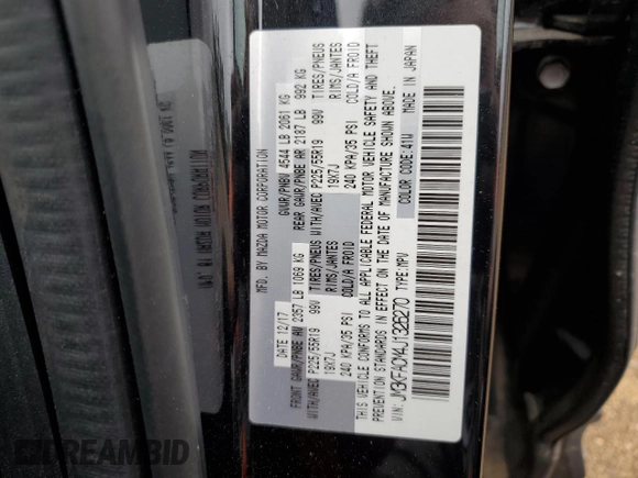 2018 Mazda CX-5 Touring with VIN JM3KFACM4J1326270, listed as a Copart auction lot 51731985 with 87,129 mi miles and Salvage Title. Bid and sale history available at carsss.com. Image 14.