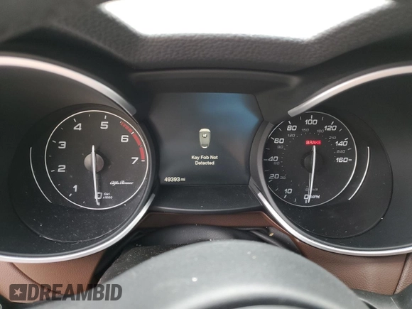 2019 Alfa Romeo Stelvio Ti with VIN ZASPAKBN2K7C58702, listed as a Copart auction lot 47459585 with 49,393 mi miles and Salvage title. Bid and sale history available at DreamBid. Image 9.
