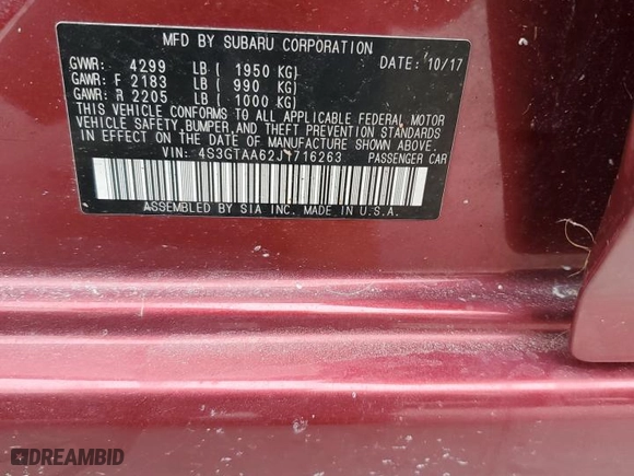 2018 Subaru Impreza with VIN 4S3GTAA62J1716263, listed as a Copart auction lot 74842764 with 0 mi miles and Non Repairable. Bid and sale history available at carsss.com. Image 13.