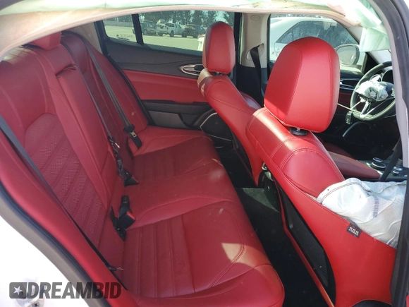 2019 Alfa Romeo Giulia Ti Sport with VIN ZARFAMBN8K7605679, listed as a Copart auction lot 80492424 with 27,295 mi miles and Salvage Title. Bid and sale history available at carsss.com. Image 10.