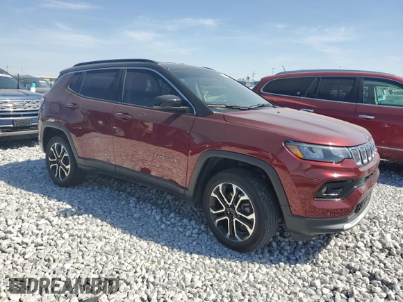2022 Jeep Compass Limited z VIN 3C4NJDCB5NT209672, wystawiony jako Copart lot #52318405 z przebiegiem 22 977 mil mil oraz Szkoda całkowita • Salvage title. Historia ofert i sprzedaży dostępna na DreamBid. Obrazek 4.