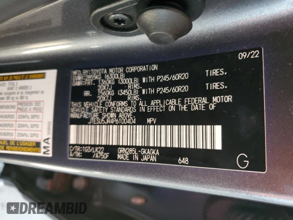 2023 Toyota 4Runner TRD Sport with VIN JTESU5JR4P6100404, listed as a Copart auction lot 57985635 with 46,769 mi miles and Salvage title. Bid and sale history available at DreamBid. Image 13.