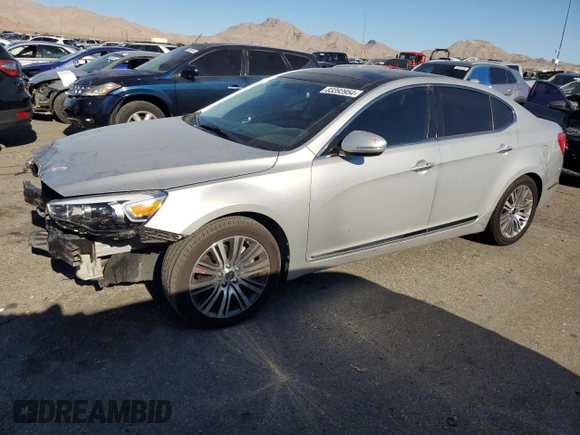2016 Kia Cadenza Premium with VIN KNALN4D71G5218729, listed as a Copart auction lot 83393954 with 34,343 mi miles and Salvage Title. Bid and sale history available at carsss.com. Image 1.