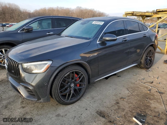 2020 Mercedes-Benz GLC with VIN WDC0J8KB5LF744831, listed as a Copart auction lot 85045494 with 43,739 mi miles and Salvage Title. Bid and sale history available at carsss.com. Image 1.