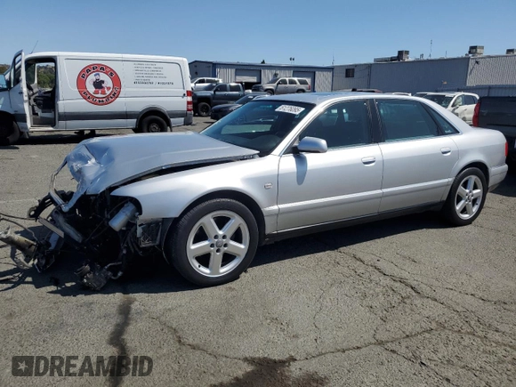 2002 Audi A8 with VIN WAUML44D62N008295, listed as a Copart auction lot 61276095 with 232,635 mi miles and Salvage title. Bid and sale history available at DreamBid. Image 1.