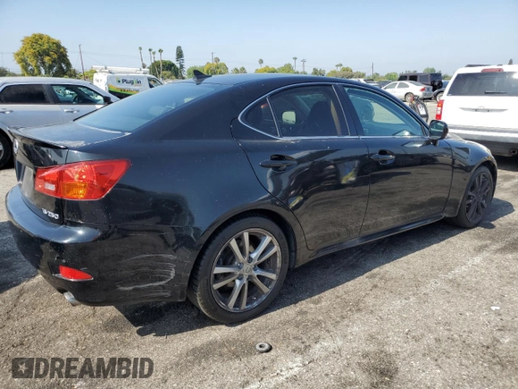 2008 Lexus IS 250 with VIN JTHBK262182063274, listed as a Copart auction lot 63342325 with 156,037 mi miles and Salvage title. Bid and sale history available at DreamBid. Image 3.
