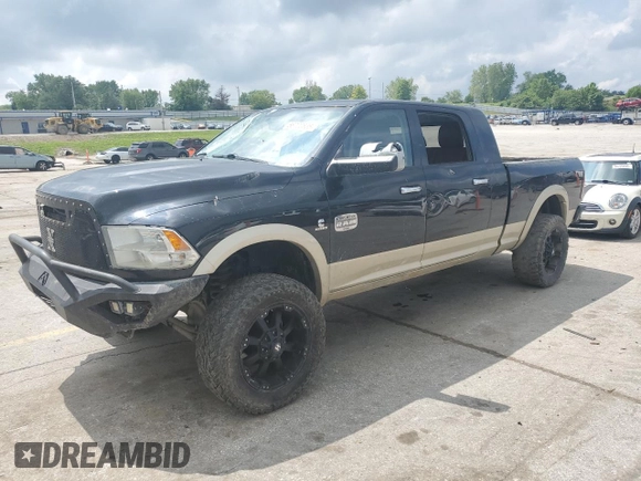 2011 Ram 2500 Laramie Longhorn с VIN 3D7UT2HLXBG567985, выставлен на аукционе Copart как лот 56720835 с пробегом Не указан миль и Списание • Salvage title. История ставок и продаж доступна на DreamBid. Изображение 1.