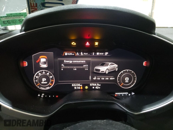 2017 Audi TT with VIN TRUC5AFV9H1001912, listed as a Copart auction lot 36893573 with 63,236 mi miles and . Bid and sale history available at DreamBid. Image 9.