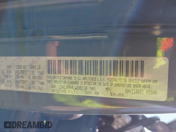 2020 Jeep Wrangler Sport S с VIN 1C4GJXAN4LW208110, выставлен на аукционе IAAI как лот 41811650 с пробегом 48 623 миль миль и . История ставок и продаж доступна на DreamBid. Изображение 9.