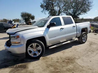 2018 Chevrolet Silverado 1500 Custom with VIN 3GCPCPEH4JG271380, listed as a Copart auction lot 44396945 with 156,074 mi miles and Salvage Title. Bid and sale history available at DreamBid. Image 1.