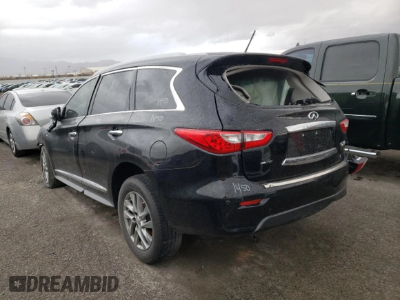 2014 Infiniti QX60 with VIN 5N1AL0MN3EC541756, listed as a Copart auction lot 87489814 with Not Provided miles and Non Repairable. Bid and sale history available at DreamBid. Image 3.