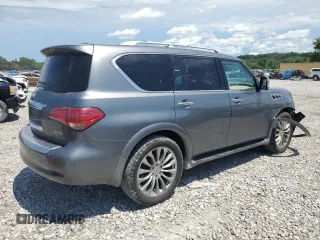 2015 Infiniti QX80 with VIN JN8AZ2NE5F9086764, listed as a Copart auction lot 65805134 with 154,333 mi miles and Salvage Title. Bid and sale history available at carsss.com. Image 3.