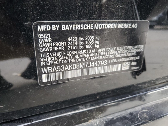 2021 BMW 2 Series 228i with VIN WBA53AK08M7J44793, listed as a Copart auction lot 49862965 with 41,543 mi miles and Salvage Title. Bid and sale history available at carsss.com. Image 13.