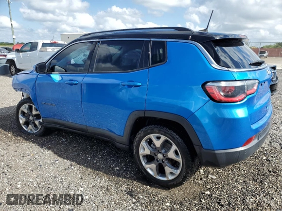 2018 Jeep Compass Limited with VIN 3C4NJCCB9JT405635, listed as a Copart auction lot 56170095 with 57,374 mi miles and Clean title. Bid and sale history available at DreamBid. Image 2.